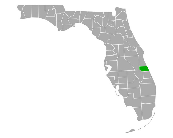 Florida 'daki Hint Nehri Haritası - Vektör, Görsel