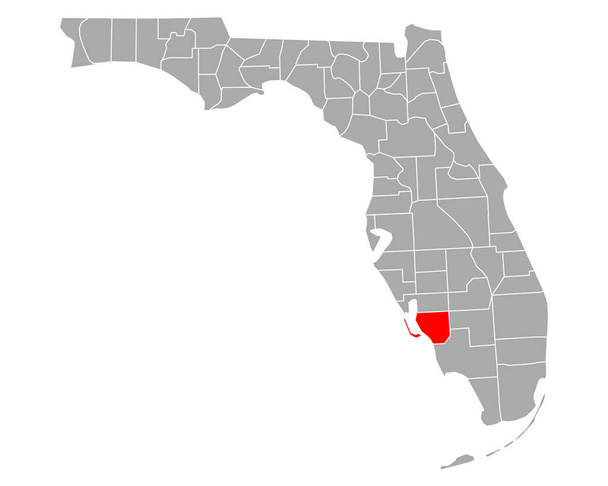 Mapa Lee na Floridě - Vektor, obrázek