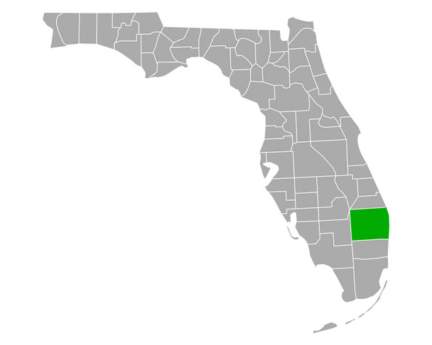 Mapa Palm Beach na Florydzie - Wektor, obraz