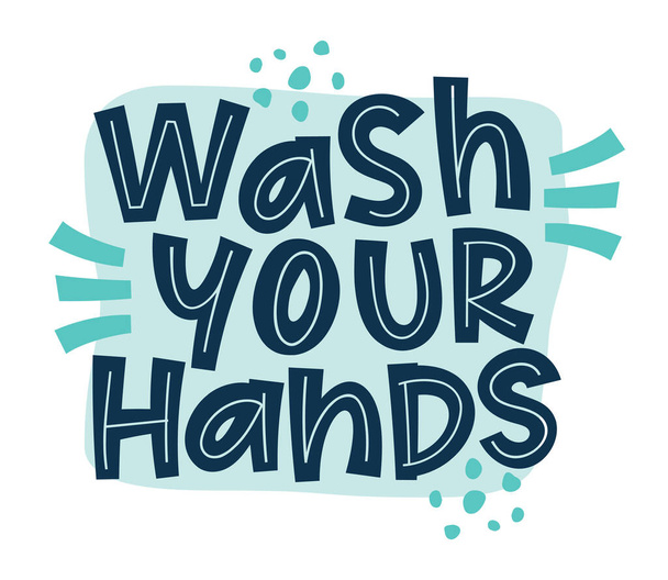 Πλύντε τα χέρια σας coronavirus διάνυσμα εκστρατεία σύνθημα από coronavirus, COVID-19. - Διάνυσμα, εικόνα