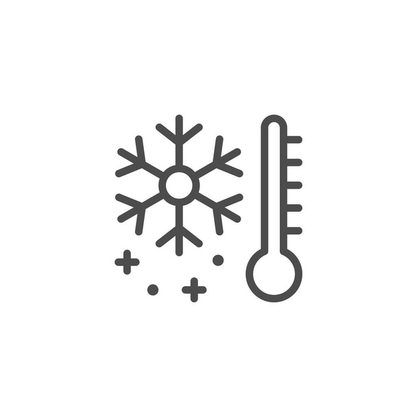 Tárolási hőmérséklet vonal vázlatos ikon - Vektor, kép
