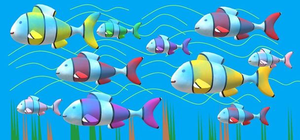 colours fishes aquatic sea water - Photo, Image