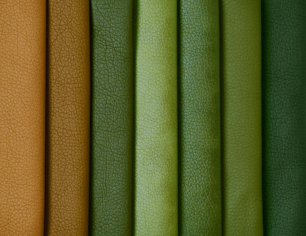 Leather samples in various colors. - Foto, afbeelding