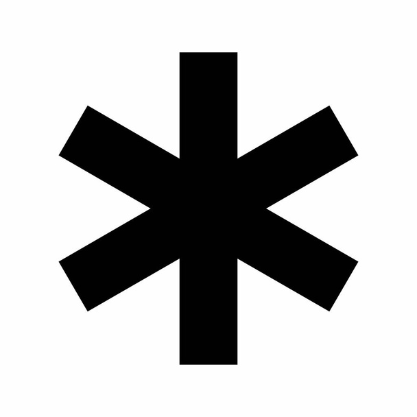 Asterisco ícone preto ilustração no fundo branco
 - Vetor, Imagem