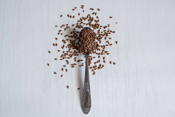 healthy food and linen seeds - Фото, изображение