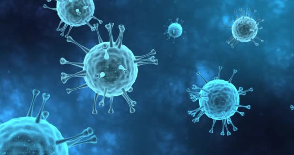 Covid-19 under the microscope. 3d coronavirus illustration - Footage, Video