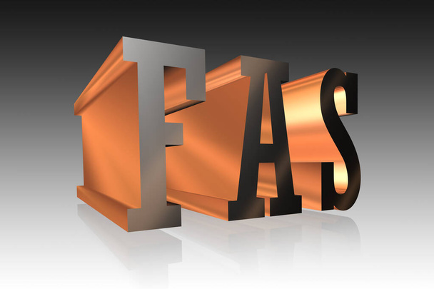 FAS Schriftzug - 3D Illustration - Foto, Bild