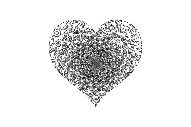 Handgetekende textuur hart symbool op geïsoleerde achtergrond. Valentijnsdag, bruiloft, verloving, romantisch teken, element, embleem, - illustratie ontwerp - Foto, afbeelding