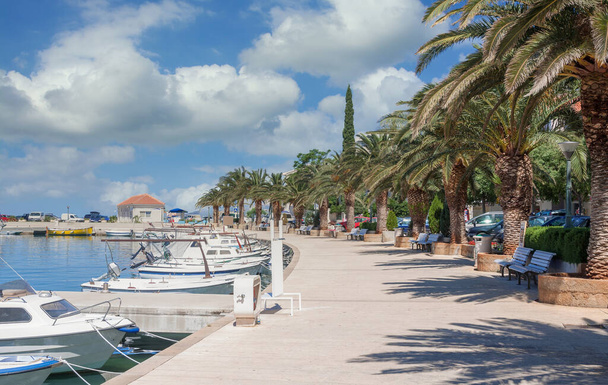 Waterfront of Baska Voda at Makarska Riviera, adriatic Sea, Dalmatia region, Κροατία - Φωτογραφία, εικόνα