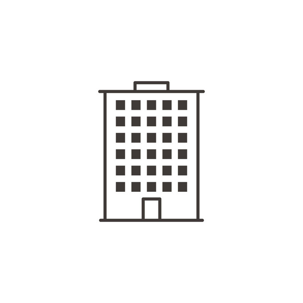 Building, outline, icon - Building vector icon on white background - Vector, Image