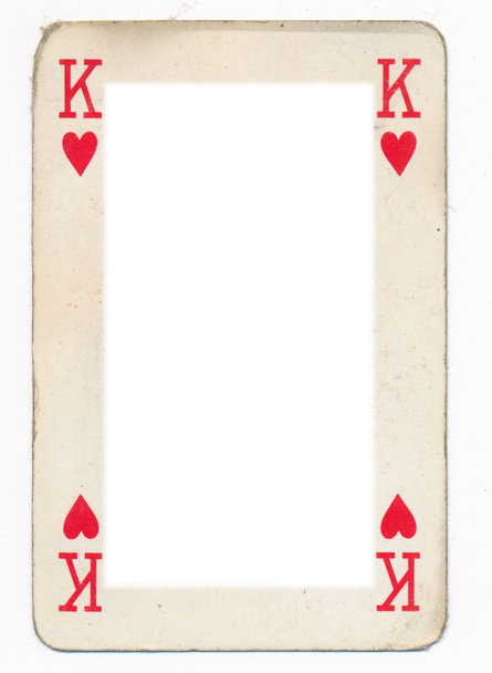 Rahmen vom alten König des Herzens Spielkarte - Foto, Bild