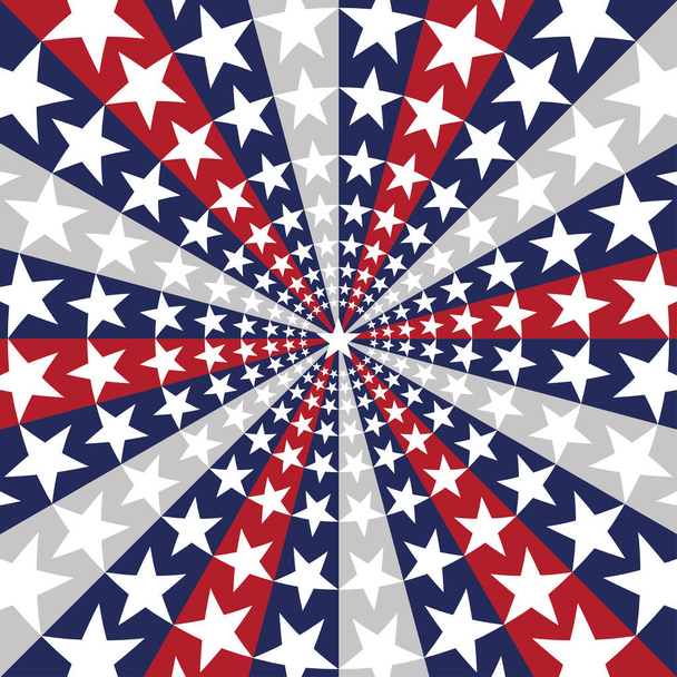 Amerikan bayrağı güneş patlaması sanat dokusu yıldız çizgileri - Vektör, Görsel