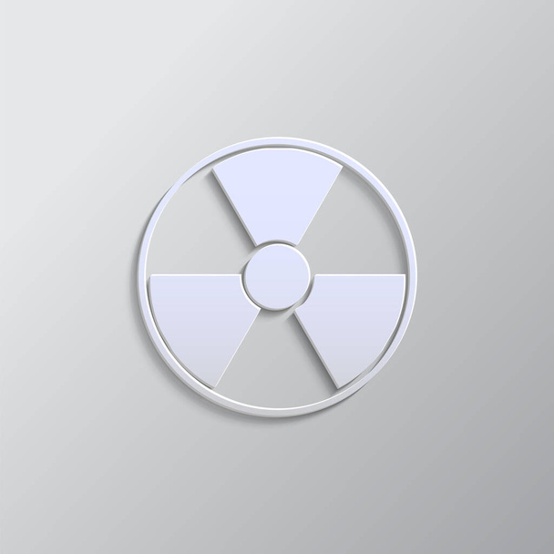 radiation, icon, danger, sign paper style. Grey color vector background- Paper style vector icon - Διάνυσμα, εικόνα