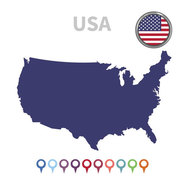 ベクトル マップとアメリカ合衆国のフラグ - ベクター画像