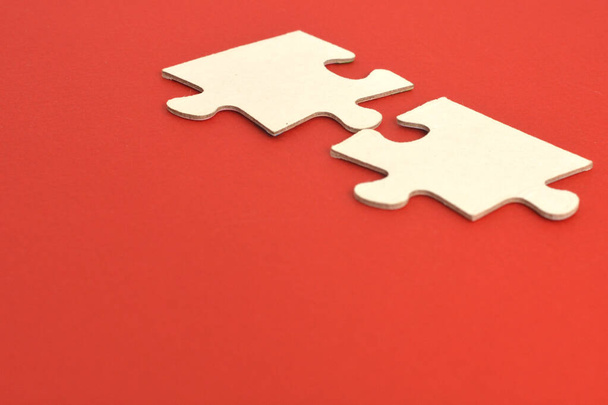puzzles . Cooperation and teamwork in business. Collaboration people for success. - Photo, Image