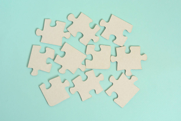 puzzles . Cooperation and teamwork in business. Collaboration people for success. - Photo, Image