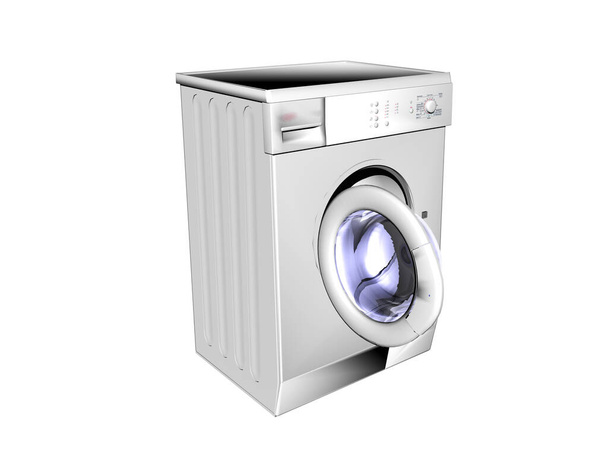 witte wasmachine met patrijspoort - Foto, afbeelding