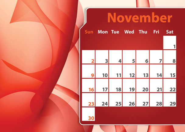 πολύχρωμο αφηρημένο 2014 ημερολόγιο Νοεμβρίου - Φωτογραφία, εικόνα