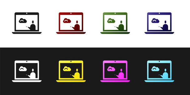 Set Weather forecast icon isolated on black and white background. Vector Illustration - Vector, Image