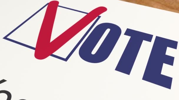 Głosowanie przeciwko punktom X w ankiecie, głosowaniu i animacji wyborczej - Materiał filmowy, wideo
