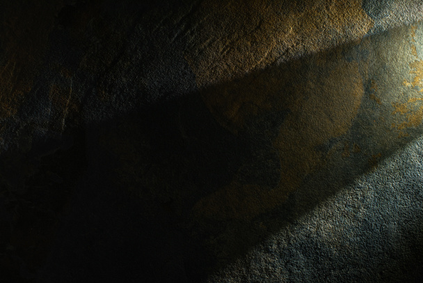 light prism with beam on dark stone texture background - Photo, Image