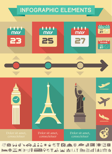 Travel Infographic Template. - Vetor, Imagem
