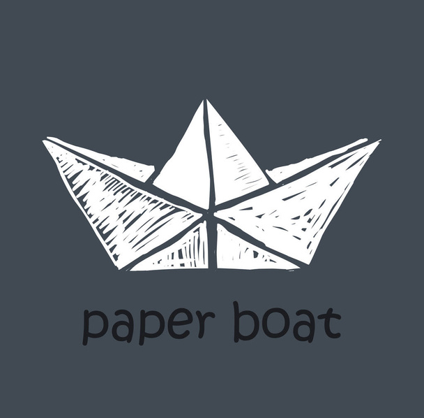origami paper ship illustration - Fotoğraf, Görsel