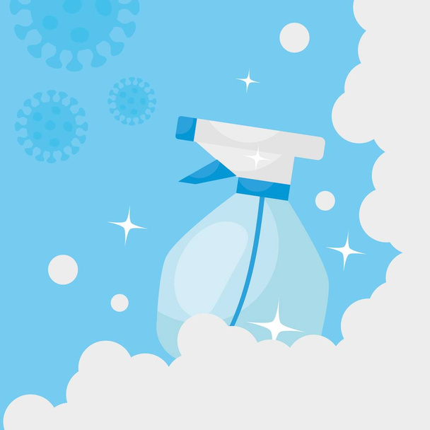Reinigungsspray Flasche Symbol, buntes Design - Vektor, Bild