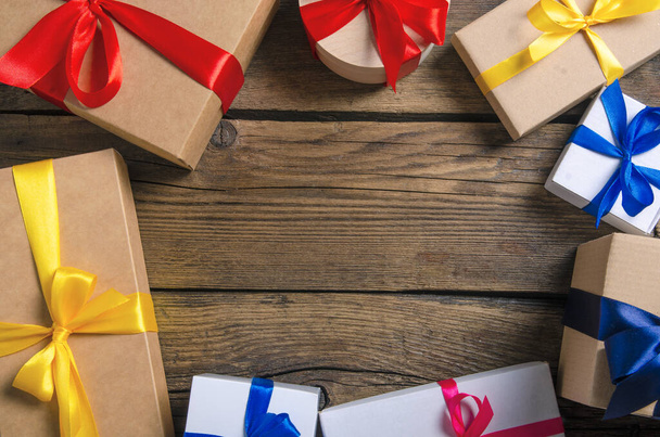 Boxes with ribbon bow gift - Fotó, kép