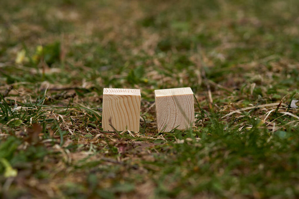 Деревянные блоки с пустым пространством на них, которые могут быть использованы в качестве места для копирования текста на них и использовать для концепций
 - Фото, изображение