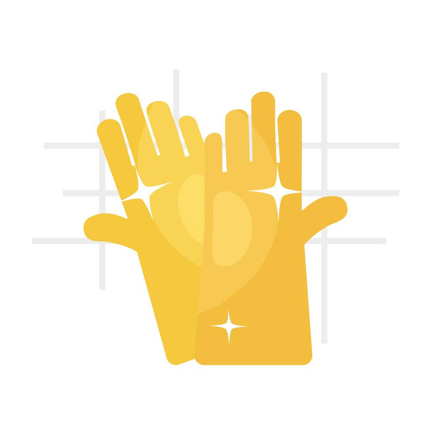 icône de gants de nettoyage jaune, design coloré
 - Vecteur, image