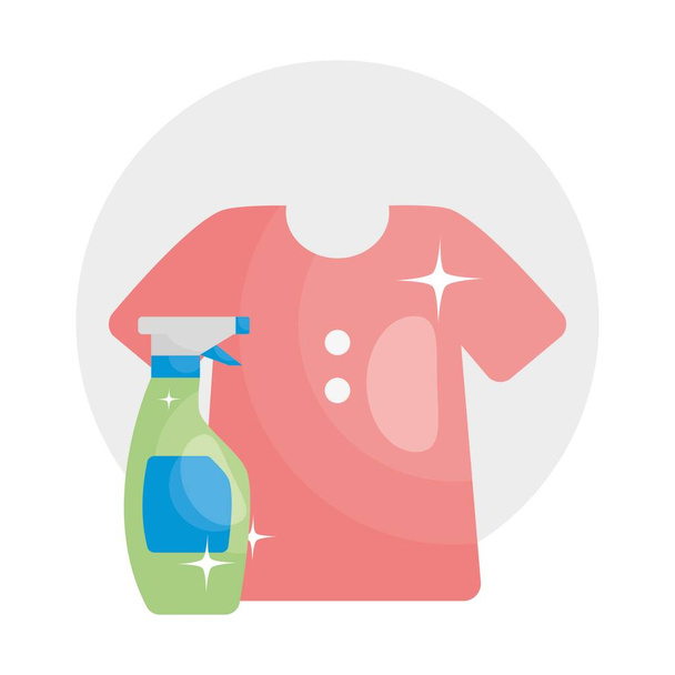 clean tshirt and spray bottle icon, colorful design - Vector, Image
