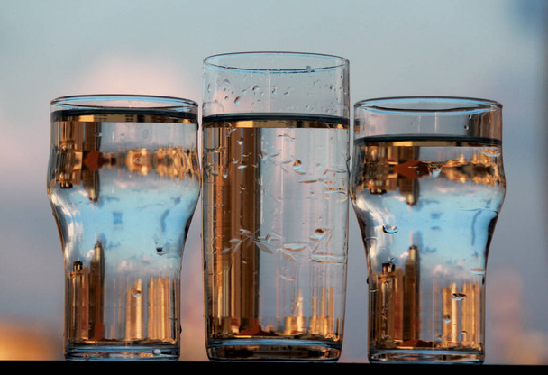 Colorful glassware photography, glass, water and the city  - Photo, Image