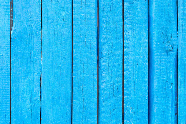 Blue old wood texture with scratches and cracks. - Φωτογραφία, εικόνα