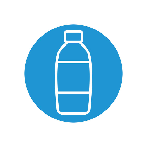 иконка увлажняющей бутылки, стиль линии блока
 - Вектор,изображение