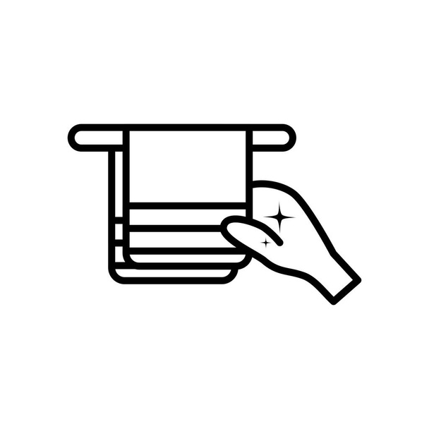 serviette et icône de la main, style ligne
 - Vecteur, image