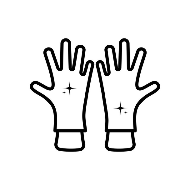 main avec icône de gants de nettoyage, style de couleur ligne
 - Vecteur, image