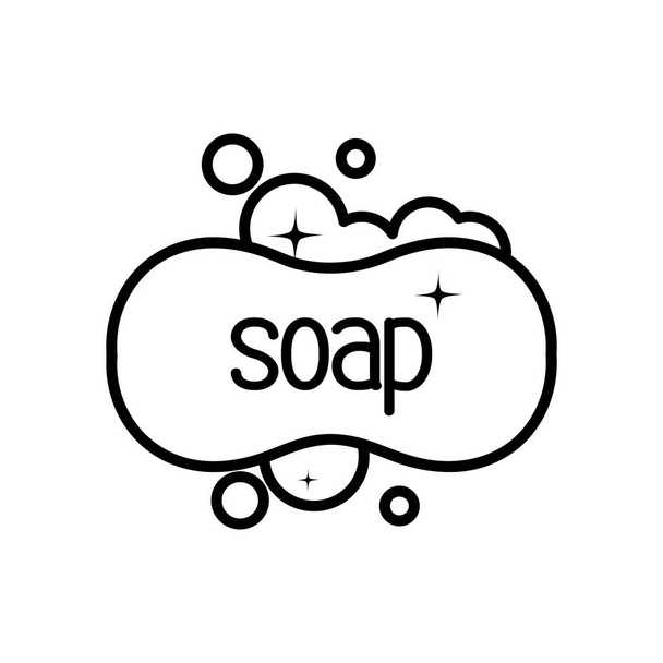 habszivacs ikonos szappanrúd, vonalstílus - Vektor, kép