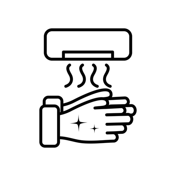 kézszárító ikon, vonalstílus - Vektor, kép