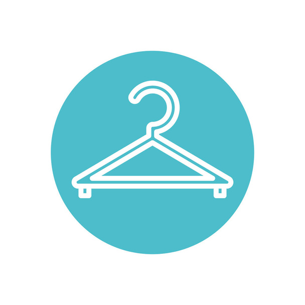 kleding hanger pictogram, blok lijn stijl - Vector, afbeelding
