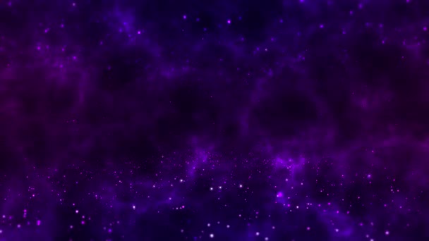abstraktní fialové neonové pozadí s podsvícenými částicemi létající v prostoru 4k animace - Záběry, video