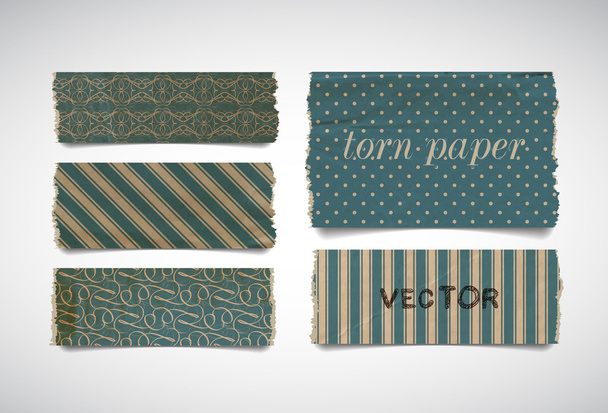 Vector torn paper pieces banners collection - blue - Vector, afbeelding