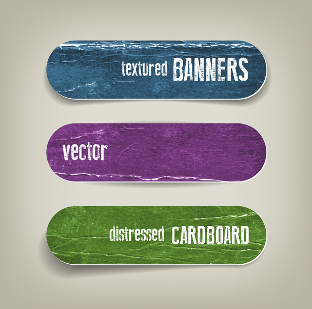 vector vintage noodlijdende verfrommeld kartonnen banners - Vector, afbeelding
