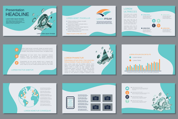 Профессиональная бизнес-презентация, слайд-шоу, инфографические элементы, годовой отчет, дизайн брошюры
 - Вектор,изображение