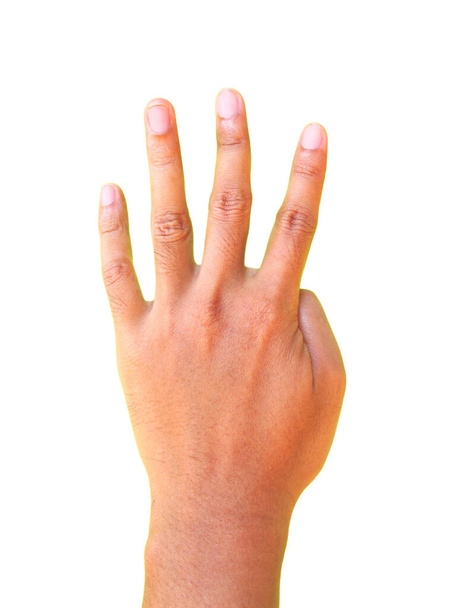 Numéro quatre geste de la main symbole
 - Photo, image
