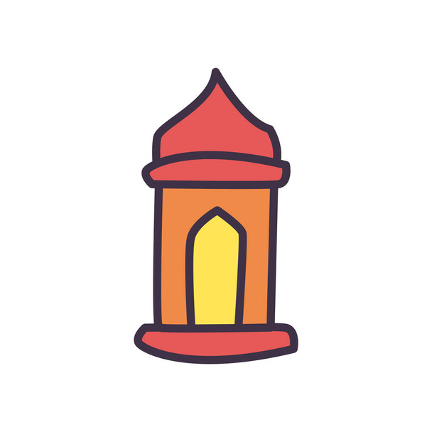 Eid mubarak latarnia wypełnić styl ikona wektor projektu - Wektor, obraz