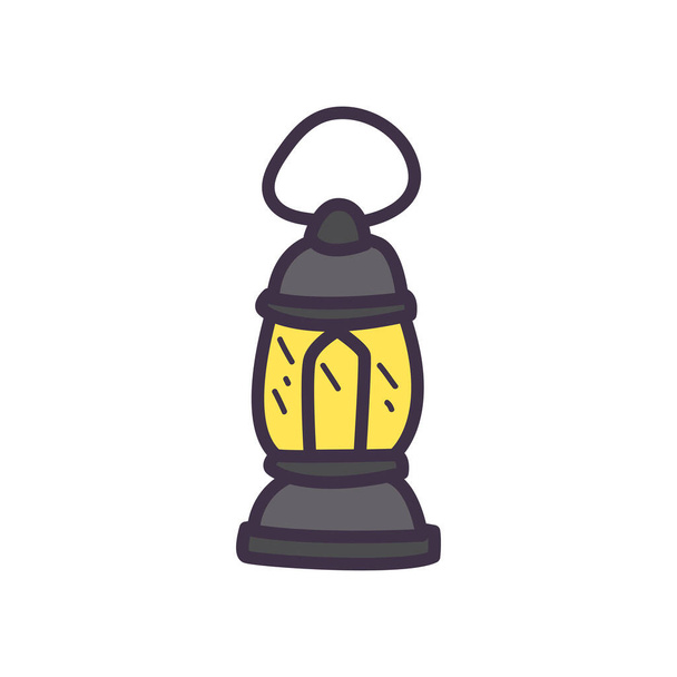 Eid mubarak lantern fill style icon vector design - Vector, Image