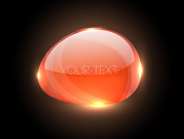 Vector abstract red glossy glowing glass banner - Διάνυσμα, εικόνα