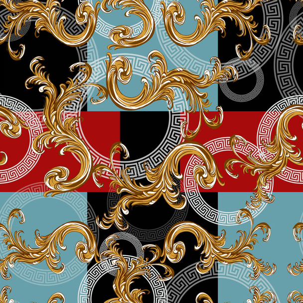 Trendy Griekse patroon. Modern behang en barok met abstracte cirkels, vierkanten en grieks - Foto, afbeelding