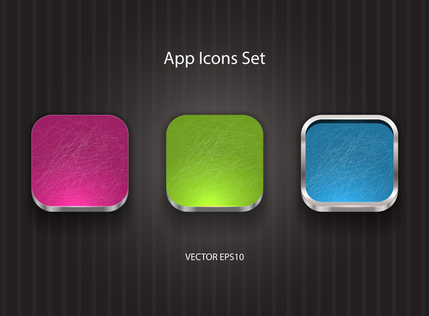 Vector 3d app icons with colorful scratched surface - Vektor, kép